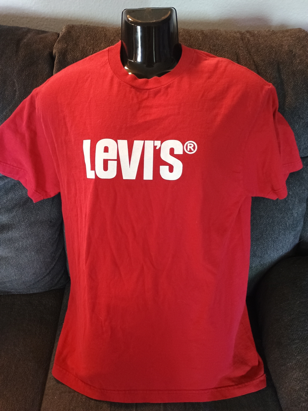Levi’s Men’s Large Red Logo Graphic T-Shirt Classic Batwing Crew Neck Tee